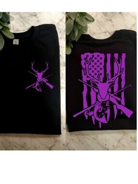 Country shirt deer hunting fishing American flag popular cute Purple